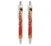 FodPand Peking Opera Masks Ballpoint Pens Fine Point Smooth Writing Pen Retractable Ball Point Pens 0.5mm Black Ink Pen Office Supplies Gifts for Men Women 2 PCS