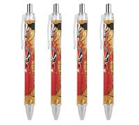 FodPand Peking Opera Masks Ballpoint Pens Fine Point Smooth Writing Pen Retractable Ball Point Pens 0.5mm Black Ink Pen Office Supplies Gifts for Men Women 4 PCS