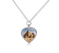 FodPand Personalized Pet Urn Necklace for Ashes Titanium Steel Ancient Egypt Pyramid Cremation Jewelry with Funnel Kit Memorial Necklace Keepsake Gift Custom Photo Pendant for Dogs Cats Loved Ones