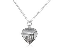 FodPand Personalized Pet Urn Necklace for Ashes Titanium Steel Brooklyn Bridge Cremation Jewelry with Funnel Kit Memorial Necklace Keepsake Gift Custom Photo Pendant for Dogs Cats Loved Ones