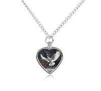 FodPand Personalized Pet Urn Necklace for Ashes Titanium Steel Crane Dancing Cremation Jewelry with Funnel Kit Memorial Necklace Keepsake Gift Custom Photo Pendant for Dogs Cats Loved Ones