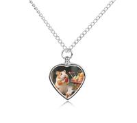 FodPand Personalized Pet Urn Necklace for Ashes Titanium Steel Cute Guinea Pig Cremation Jewelry with Funnel Kit Memorial Necklace Keepsake Gift Custom Photo Pendant for Dogs Cats Loved Ones
