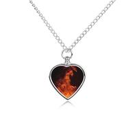 FodPand Personalized Pet Urn Necklace for Ashes Titanium Steel Dancing Fire Cremation Jewelry with Funnel Kit Memorial Necklace Keepsake Gift Custom Photo Pendant for Dogs Cats Loved Ones