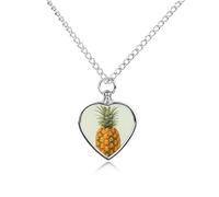 FodPand Personalized Pet Urn Necklace for Ashes Titanium Steel Fresh Pineapple Cremation Jewelry with Funnel Kit Memorial Necklace Keepsake Gift Custom Photo Pendant for Dogs Cats Loved Ones