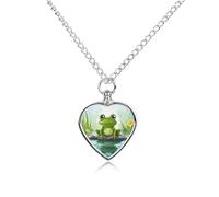 FodPand Personalized Pet Urn Necklace for Ashes Titanium Steel Frog In A Pond Cremation Jewelry with Funnel Kit Memorial Necklace Keepsake Gift Custom Photo Pendant for Dogs Cats Loved Ones