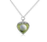 FodPand Personalized Pet Urn Necklace for Ashes Titanium Steel Golf Ball Cremation Jewelry with Funnel Kit Memorial Necklace Keepsake Gift Custom Photo Pendant for Dogs Cats Loved Ones
