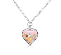 FodPand Personalized Pet Urn Necklace for Ashes Titanium Steel Ice Cream Cremation Jewelry with Funnel Kit Memorial Necklace Keepsake Gift Custom Photo Pendant for Dogs Cats Loved Ones