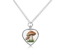 FodPand Personalized Pet Urn Necklace for Ashes Titanium Steel Mushroom Cremation Jewelry with Funnel Kit Memorial Necklace Keepsake Gift Custom Photo Pendant for Dogs Cats Loved Ones
