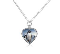 FodPand Personalized Pet Urn Necklace for Ashes Titanium Steel Penguin Cremation Jewelry with Funnel Kit Memorial Necklace Keepsake Gift Custom Photo Pendant for Dogs Cats Loved Ones