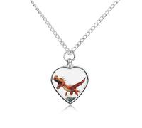FodPand Personalized Pet Urn Necklace for Ashes Titanium Steel Pterodactyl Dinosaur Cremation Jewelry with Funnel Kit Memorial Necklace Keepsake Gift Custom Photo Pendant for Dogs Cats Loved Ones