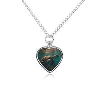 FodPand Personalized Pet Urn Necklace for Ashes Titanium Steel Sea Animals Cremation Jewelry with Funnel Kit Memorial Necklace Keepsake Gift Custom Photo Pendant for Dogs Cats Loved Ones