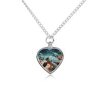 FodPand Personalized Pet Urn Necklace for Ashes Titanium Steel Turtle Starfish Cremation Jewelry with Funnel Kit Memorial Necklace Keepsake Gift Custom Photo Pendant for Dogs Cats Loved Ones