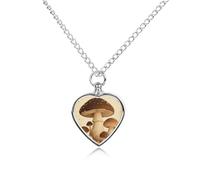 FodPand Personalized Pet Urn Necklace for Ashes Titanium Steel Vintage Mushroom Cremation Jewelry with Funnel Kit Memorial Necklace Keepsake Gift Custom Photo Pendant for Dogs Cats Loved Ones