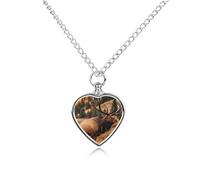 FodPand Personalized Pet Urn Necklace for Ashes Titanium Steel Wild Animals Cremation Jewelry with Funnel Kit Memorial Necklace Keepsake Gift Custom Photo Pendant for Dogs Cats Loved Ones