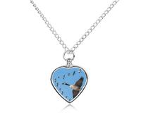 FodPand Personalized Pet Urn Necklace for Ashes Titanium Steel Wild Goose Cremation Jewelry with Funnel Kit Memorial Necklace Keepsake Gift Custom Photo Pendant for Dogs Cats Loved Ones