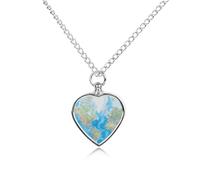 FodPand Personalized Pet Urn Necklace for Ashes Titanium Steel World Map Cremation Jewelry with Funnel Kit Memorial Necklace Keepsake Gift Custom Photo Pendant for Dogs Cats Loved Ones