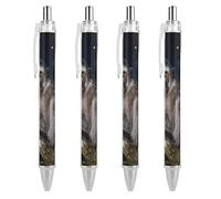 FodPand Peruvian Night Monkey Ballpoint Pens Fine Point Smooth Writing Pen Retractable Ball Point Pens 0.5mm Black Ink Pen Office Supplies Gifts for Men Women 4 PCS