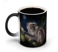 FodPand Peruvian Night Monkey Color Changing Mugs Funny Heat Sensitive Ceramic Coffee Mugs Temperature Changing Mug Novelty Magic Cup Gift for Coffee Lover 11 Oz