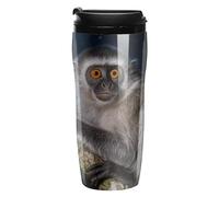 FodPand Peruvian Night Monkey Insulated Travel Tumbler Reusable Leakproof Coffee Cup with Lid Double Wall Spill Proof Plastic Coffee Mug for Iced/Hot Drink Mug BPA-Free 12 Oz for Women Men Gift