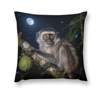 FodPand Peruvian Night Monkey Throw Pillow Covers 18 "x18 Decorative Plush Pillowcase with Hidden Zipper Double-Sided Boho Farmhouse Cushion Case for Sofa Bed Chair, Holiday Decor, Home Gift