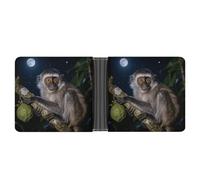 FodPand Peruvian Night Monkey Wallet for Men Leather Bifold Wallet Front Pocket Wallets Card Holder Wallets Money Clip