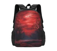 FodPand Petals Garden Leaves Travel Backpack for Women Men 15.6 inch Laptop Backpack Waterproof Work Business Daypack, Red Forest Night Sky, One size