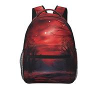 FodPand Petals Garden Leaves Travel Backpack for Women Men 15.6 inch Laptop Backpack Waterproof Work Business Daypack, Red Forest Night Sky, One size