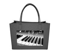 FodPand Piano Music Symbol Felt Tote Bag Reusable Large Handbag | Foldable Grocery Shopping Bag for Women Men, Daily Commute, Work,Travel, Lightweight, Christmas Gift Bags