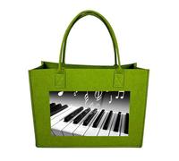 FodPand Piano Music Symbol Felt Tote Bag Reusable Large Handbag | Foldable Grocery Shopping Bag for Women Men, Daily Commute, Work,Travel, Lightweight, Christmas Gift Bags