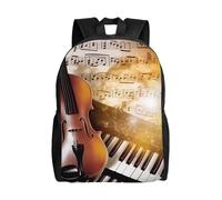 FodPand Piano Violin Music Notes Laptop Backpack for Men Women College Backpacks Water-resistant Lightweight Travel Bag Business Rucksack Large Capacity Hiking Daypack Bookbag Gift