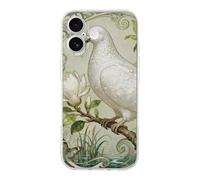 FodPand Pigeon Magnolia Bloom Phone Case for iPhone 17 TPU Hard Phone Protective Cover Anti-Scratch Shockproof Minimalist Aesthetic Case for Women & Men Transparent
