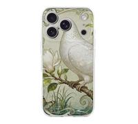 FodPand Pigeon Magnolia Bloom Phone Case for iPhone 17 TPU Hard Phone Protective Cover Anti-Scratch Shockproof Minimalist Aesthetic Case for Women & Men Transparent