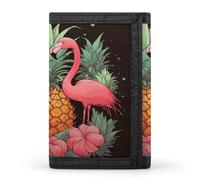 FodPand Pineapple Flamingos Wallet Large Capacity Trifold Wallet Wallet for Men with ID Holder RFID Blocking Purse Polyester Wallets