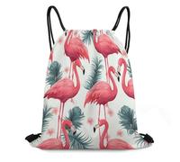 FodPand Pink Flamingo Pattern Drawstring Backpack Gym Trip Cinch Sack for Unisex Waterproof Shoe Bags for Travel Honeycomb Fabric Drawstring Bag 16x 20 Inch for Swimming Beach