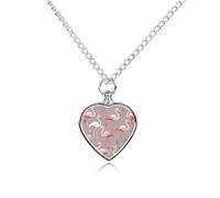 FodPand Pink Flamingo Pattern Urn Necklaces for Ashes Pendant Pet Cremation Jewelry Urn Pendant Cat Dog Heart Memorial Keepsake Pendants Urn Locket Ashes Necklace for Pet Lover & Gift
