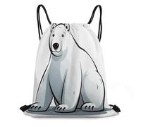 FodPand Polar Bear Drawstring Backpack Gym Trip Cinch Sack for Unisex Waterproof Shoe Bags for Travel Honeycomb Fabric Drawstring Bag 16x 20 Inch for Swimming Beach