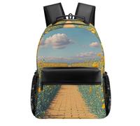 FodPand Poppies Field Yellow Brick Road Laptop Bag Back Pack Travel Backpack Sports Work Backpacks Teacher Bookbag 16.5in