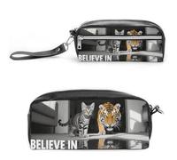 FodPand Positive Quotes Saying Pencil Pouch Mini Makeup Bag with Handle - 7.8x3.9x2.1 Inches Durable Waterproof PU Leather, Large Capacity Portable Pencil Case for Office, Travel