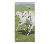 FodPand Prancing White Horse Beach Towel 30x60 Inch, Microfiber Sand-Free Quick Dry Towel Extra Large, Lightweight Bath Towels for Beach, Pool, Yoga, Picnic & Travel, Super Absorbent
