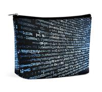 FodPand Programmer Programming Code Makeup Bag Cosmetic Bags for Travel Portable Make Bag Leather Cosmetic Pack for Women Zips Shut