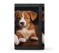 FodPand Puppies Dogs Pets Animals Wallet,Portable Three Folds Wallet Sturdy With Hanging Buckle Zipper Wallets for Man Woman