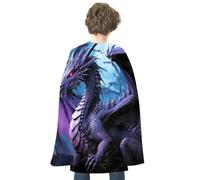 FodPand Purple Dragon Purple Moon Halloween Cloak Reversible Renaissance Cape Medieval Costume for Cosplay Themed Party Dress Up