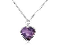 FodPand Purple Galaxy Urn Necklace for Ashes Personalized Pet Cremation Jewelry Dogs Cats Remembrance Jewelry Heart Shaped Urn Pendant for Puppy Pet Memorial Keepsake Jewelry