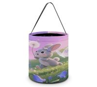 FodPand Rabbit with Bluebells Halloween Candy Bag Party Treat Bags Handles | Halloween Tote Gift Bags Reusable Gift Totes for Party Reusable Spooky Candy Tote for Treat Gifts Wrapping Party Supplies