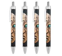 FodPand Rain God Mask Ballpoint Pens Fine Point Smooth Writing Pen Retractable Ball Point Pens 0.5mm Black Ink Pen Office Supplies Gifts for Men Women 4 PCS