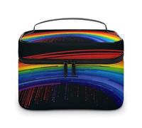 FodPand Rainbow Makeup Bag,Portable Large Capacity Travel Cosmetic Bag Adjustable Lightweight Hand-held Makeup Box for Women Daily Use
