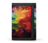 FodPand Rainbow Smoke Wallet Large Capacity Trifold Wallet Wallet for Men with ID Holder RFID Blocking Purse Polyester Wallets