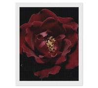 FodPand Red Black Rose Diamond Painting Kits for Adults Beginner 5D Round Drill Full Diamonds Pictures Gem Art Kits Crafts Gift DIY Diamond Art Kits for Home Wall Decor 16"x20"