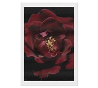 FodPand Red Black Rose Diamond Painting Kits for Adults Beginner 5D Round Drill Full Diamonds Pictures Gem Art Kits Crafts Gift DIY Diamond Art Kits for Home Wall Decor 8"x12"