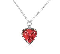 FodPand Red Christmas Candy Pet Memorial Necklace for Ashes Waterproof Cremation Jewelry for Men Women Adjustable Pet Urn Pendant with Filling Kit Keepsake Gift for Loss of Dog Cat